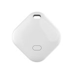 BuLuHAHA Key Finder, Bluetooth Tracker Works with Apple Find My (iOS Only), Luggage Tracker for Suitcases, Replaceable Battery, Waterproof, Airtag for Keys, Bags, Luggage & Pets. (White, 1 Pack)