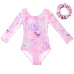 Girls Sleeveless/Long Sleeve Gymnastic Exercise Ballet Dance Leotards Jumpsuit Shinning Diamond Embroidered