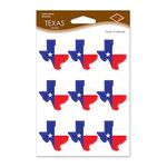 Beistle 54744 Texas Stickers 2 Sheets of Stickers in Package, Red/White/Blue