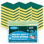 HOMEXCEL 24 Count Heavy Duty Scrub Sponges Kitchen,Small Dish Sponges for Kitchen,Flexible Household Cleaning,3.5"X2.1"X0.9"