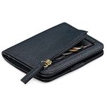 GAEKEAO Women's Wallet RFID Blocking Leather Compact Bi-fold Wallet for Woman Zipper Coin Pocket Small Ladies Purse with ID Window