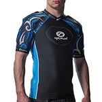 Optimum Razor Boy's Protective Top - EVA Padding Protection, Rugby Approved Lightweight and Breathable Protective Top - Black/Blue/Mini