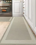 DEXI Kitchen Rugs and Mats for Floor Non Skid Washable Runner Rug in Front of Sink, Laundry Room, Hallway, 17"x29"+17"x59", Gray Beige