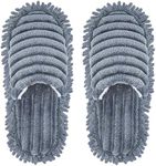 Unisex Microfiber Slippers Floor Cleaning Mop Men and Women House Dusting Slippers Floor Dust Dirt Cleaning Slipper, Grey, 9-11