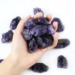 Nvzi Amethyst Crystals Bulk, Crystals and Healing Stones, Crystals Bulk, Rocks for Tumbling, Raw Crystals Bulk, Amethyst Crystals, Calcite Crystal for Decoration, Wicca, Reiki, Chakra and Energy(460g)