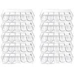 Poker Chip Holder Tray Racks- 10Pack Clear Acrylic Chips Rack Case with Cover Poker Table Accessories