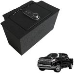 Console Safe Gun Safe for Car, M1M Compatible with 2023-2024 Chevy Silverado 1500/GMC Sierra 1500,2024 GMC 2500 Center Console Safe,Fingerprint Lock with Backup Key.