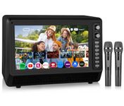 15.6 inch Smart Karaoke Machine for Adults with Lyrics Display, 200 W,Bluetooth Karaoke Speaker with 2 Microphones,Supports HDMI/USB/ATSC Karaoke Speaker Connect to Karaoke APP for Home Party Camping