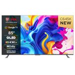 TCL 85C645K 85-inch QLED Television, 4K Ultra HD, 4K Google TV Smart TV (Game master, Dolby Atmos, Freeview Play, Motion clarity, Hands-Free Voice Control, compatible with Google assistant & Alexa)