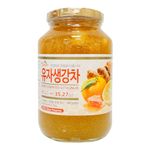 Apexy Authentic Korean Honey Citron Tea With Ginger, Citron Tea, Just Add Hot Water, Yuzu Marmalade, Yuzu for Salad, Citron Spread, No Artificial Colors, Versatile and Natural Delight, Made in KOREA 35.27oz (1kg). (Honey Citron With Ginger)