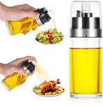 Oil Spray Bottle,Cooking Oil Dispenser,Oil Sprayer for Cooking Air Fryer,2 in 1 Oil Spray and Oil Container 150ML Leakproof Glass Olive Oil Bottle for Salad Baking BBQ Kitchen Cooking Gadgets