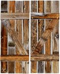 Rustic Interior Barnwood Window Shutters Set of 2. 14 Inches Wide X 36 Inches Tall. Reclaimed Barn Wood Decorative Farmhouse Vintage Style Wooden slat Wall Decor, Exterior.