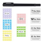 Labels for Lip Balm Tubes/Value Pack of 400 Stickers (or Other Purposes) - 200 Writable Stickers and 200 Printed Stickers - Self Adhesive Easy Peel - Fineliner Pen Included for Label Writing