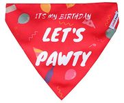 Lana Paws It's My Birthday Let's Pawty Dog Bandana Scarf (Size S-M)