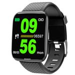 MUKTRICS Smart Watch for Kids Men Women Girls ID116 Plus Smart Bracelet Fitness Tracker Color Screen Smartwatch Heart Rate Blood Pressure Pedometer Sleep Monitor (Black)