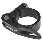 TRIWONDER Bike Seat Post Clamp 28.6mm 31.8mm 34.9mm Aluminum Alloy Seat Tube Clip Bike Quick Release Seatpost Clamp (01 Black, 28.6mm)