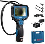 BOSCH GIC4-23C Professional Borescope Inspection Camera with Adjustable LED Light, 5ft. Removable Endoscope Camera, Up Indicating Arrow, Includes 12V Rechargeable Battery, Carrying Case, Attachments