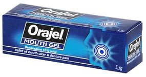 Orajel Mouth Gel, Denture and Ulcer Relief, Fast Acting Oral Care Treatment, Benzocaine 10%, 5.3g