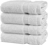 Chakir Turkish Linens | Hotel & Spa Quality 100% Cotton Premium Turkish Towels | Soft & Absorbent (4-Piece Washcloths, White)