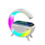 NestPlay Plastic Atmosphere Lamp with Wireless Mobile Charger LED Table Lamp with Bluetooth Speaker