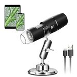 Wireless Digital Microscope, WADEO WiFi Microscope 50X to 1000X Handheld Magnification Endoscope 8 LED Compatible with Android/iOS Smartphone and Tablet