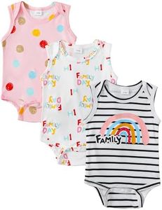 CVXV Infant Baby Girl Boy Sleeveless Multipack Bodysuits Jumpsuit Summer Clothes,Pink Letters,3-6 Months