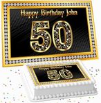 BLACK GOLD RECTANGLE BIRTHDAY PERSO