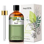 PHATOIL Basil Essential Oil 100ML, Pure Premium Grade Basil Essential Oils for Diffuser, Humidifier, Aromatherapy, Candle Making