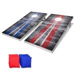 GoSports LED Rustic Design Cornhole Set, Regulation Size, 4' x 2'