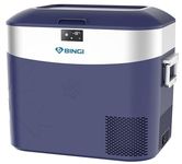 BINGI Portable Car Fridge Freezer 22L, 12V/24V DC & 100-240V AC Dual Power, -18℃ to 15℃ Adjustable Car Refrigerator, Cooler Box for Camping Campervan, Travel, RV, Truck, Picnic, Boat