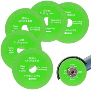 4 Inch Glass Cutting Disc for 4-1/2" Angle Grinder, 5 Pack Glass Ceramic Diamond Cutting Blade Disc 7/8" Hole (Model 115/125) for Glass Tile Marble Ceramic Jade,Crystal, Wine Bottles, Tile