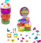 Polly Pocket Spin ââ‚¬Ëœn Surprise Compact Playset, Tropical Smoothie Shape, Waterpark Theme, 3 Floors, 25 Surprise Accessories Including Polly & Shani Dolls, Great Gift for Ages 4 Years Old & Up