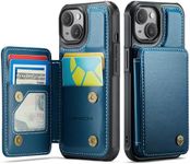 Vinich for iPhone 13 Wallet Case with Card Holder, RFID Blocking Credit Slots Kickstand Shockproof Phone Cover Fit for iPhone 13 6.1" Blue