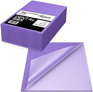 Pruvade Dental Bibs - 50 Pack Adult Disposable Bibs 3-Ply for Dentist, Eating, Tattooing - 13" x 18" Waterproof Medical Sheets for Piercing, Tattoo Table Station, Nail Techs, Patient Hygiene - Purple