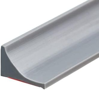 New Collapsible Shower Threshold Water Dam, Self Adhesive Silicone Waterproof Barrier Bathroom and Kitchen Water Strip Dam Shower Guard for Dry And Wet Separation Caulk Seal Strip Edge Trim(Grey)