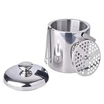 Eidoct Stainless Steel Ice Bucket, Double-Layer Thermal Insulation Ice Bucket with Lid,Strainer and Ice Tong, Perfect for Home Bar, Restaurant, BBQ, Parties, Clubs (1.3L)