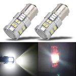 P21w 1156 Ba15s Led Bulb Super Bright White 6000K, with Projector 6W DC10-30V For Backup, Reverse Lights, Stop Drl Lights, Turn Signal Light, Rv Lights (Pack Of 2)