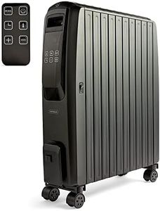 VonHaus Digital Oil Filled Radiator with Remote Control & LED Display – Oil Heater Portable Electric Free Standing 2500W for Home, Office – Adjustable Thermostat, 3 Heat Settings, Wheels, 1.5m Cable