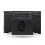 Rico Industries Laser Engraved Trifold Wallet, Ohio State Buckeyes, Black