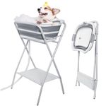 Pet Dog Bath Tub Foldable: 2 in 1 Portable Dog Washing Station, Washing Station for Grooming with Drain and Shelf, Dog Shower for Small to Medium Dogs Cats Pet, Indoor and Outdoor
