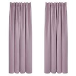 Deconovo Room Darkening Curtains Super Soft Window Treartment Thermal Insulated Pencil Pleat Blackout Curtains for Girls 52 x 84 Inch Pink Lavender 2 Panels