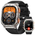 KOSPET Tank M3 Ultra Smart Watch for Men, with GPS, 5ATM Waterproof, Compass, Altitude, Air Pressure,Full Stainless Steel, (Answer/Make Calls), 1.96'' AMOLED Always-on Display, AI Voice