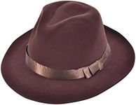 Adult's Brown Velvet Fedora Hat