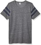 Alternative Men's Short Sleeve Football Tee, Eco Grey/Eco True Navy, Medium