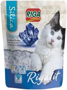 Riga - Rigalit Crystal - Litière pour Chat Absorbante d'Origine Minérale - Gel de Silice - Absorbe les Odeurs - Anti Développement Bactérien - 2,2 kg