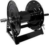 General Pump DHRA50300 3/8" x 300' Black Steel Hose Reel with Flat Sidewalls, A-frame, Pin Lock and Brake and Stainless Steel Swivel Inlet, 5000 Psi