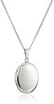 Sterling Silver Polished Oval Locket Necklace, 18"