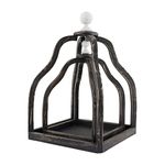 Mud Pie Black Wood Lantern, Black, Small 14.5" x 10" | Large 19" x 13"