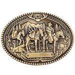 Vintage Horse Belt Buckle Western Cowboy Native American Motorcyclist (HRS-11), Bronze, One Size for all, Bronze, One Size for all