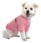 HuaLiSiJi Dog Hoodie Small Dog Jumper Dog Sweatshirt Chihuahua Jumper, Dog Christmas Sweater, Fleece Inside, Soft Cozy, Colour Vibrant Easy to Take On and Off (Pink, Small)